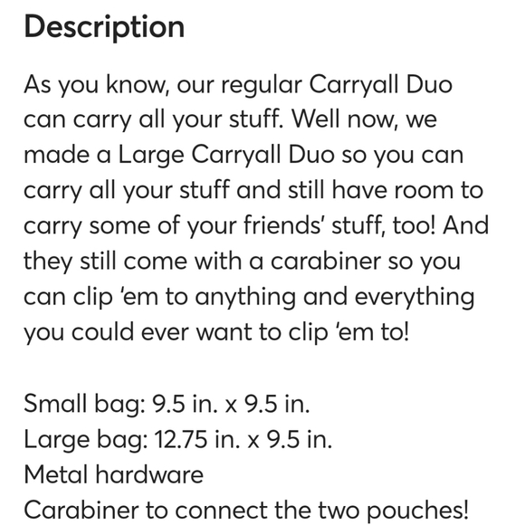 NWT Large Carryall duo bags - Picture 7 of 7